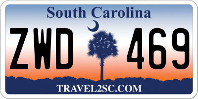 SC license plate ZWD469