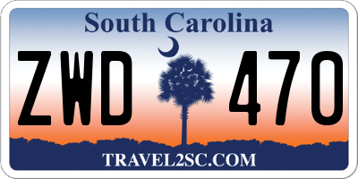 SC license plate ZWD470