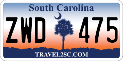 SC license plate ZWD475