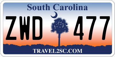 SC license plate ZWD477