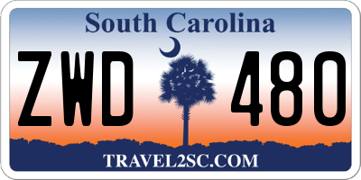 SC license plate ZWD480