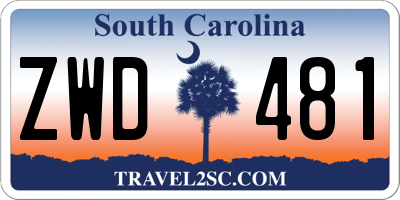 SC license plate ZWD481