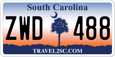 SC license plate ZWD488