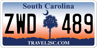 SC license plate ZWD489