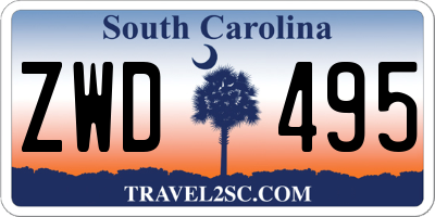 SC license plate ZWD495