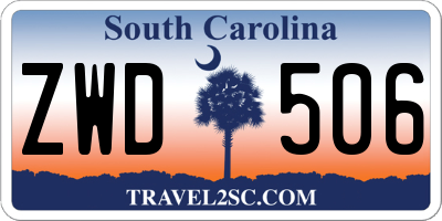 SC license plate ZWD506