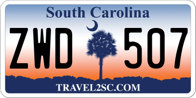 SC license plate ZWD507