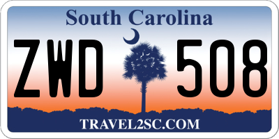 SC license plate ZWD508