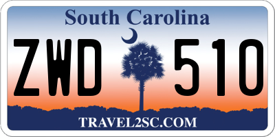 SC license plate ZWD510