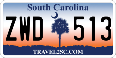 SC license plate ZWD513