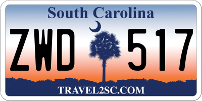 SC license plate ZWD517