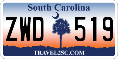 SC license plate ZWD519