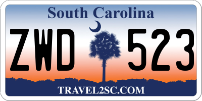 SC license plate ZWD523