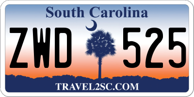 SC license plate ZWD525