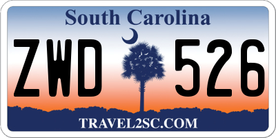 SC license plate ZWD526