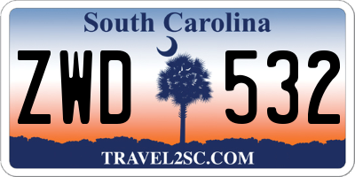 SC license plate ZWD532