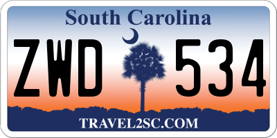 SC license plate ZWD534