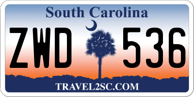 SC license plate ZWD536