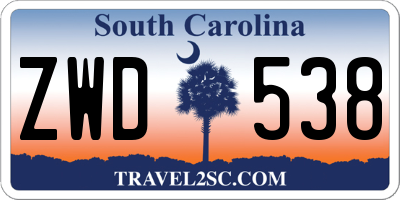 SC license plate ZWD538