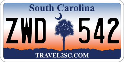 SC license plate ZWD542
