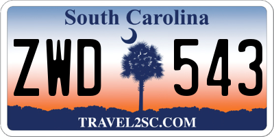 SC license plate ZWD543