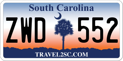 SC license plate ZWD552