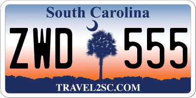 SC license plate ZWD555