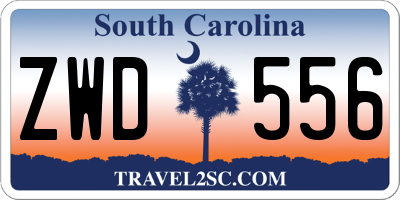 SC license plate ZWD556