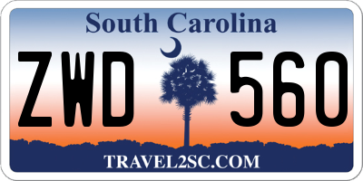 SC license plate ZWD560