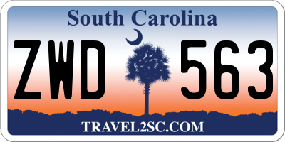 SC license plate ZWD563