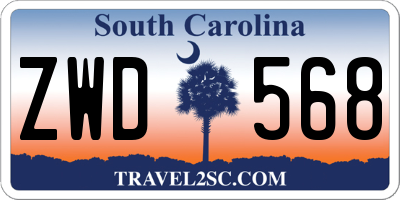 SC license plate ZWD568