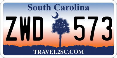 SC license plate ZWD573