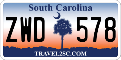 SC license plate ZWD578