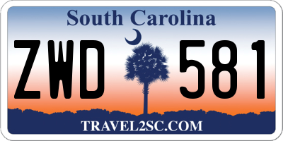 SC license plate ZWD581