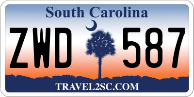 SC license plate ZWD587