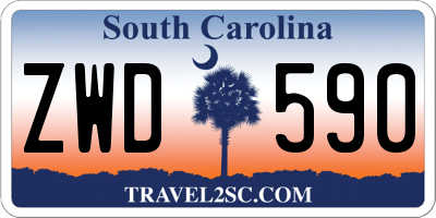 SC license plate ZWD590