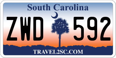 SC license plate ZWD592