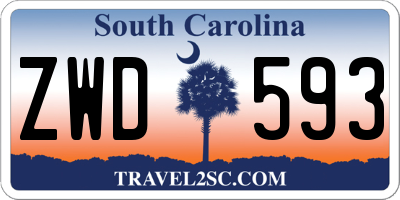 SC license plate ZWD593