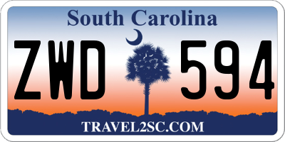 SC license plate ZWD594