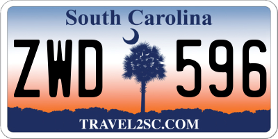 SC license plate ZWD596