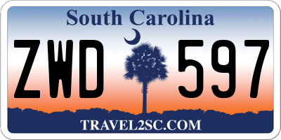SC license plate ZWD597