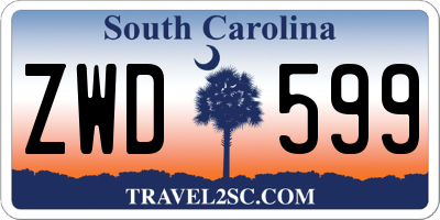 SC license plate ZWD599