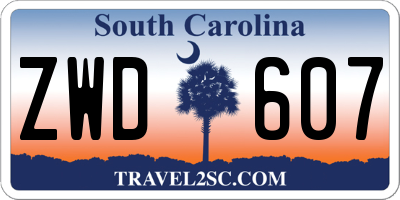 SC license plate ZWD607