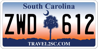 SC license plate ZWD612