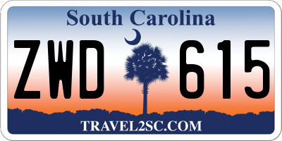 SC license plate ZWD615
