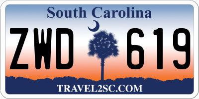 SC license plate ZWD619