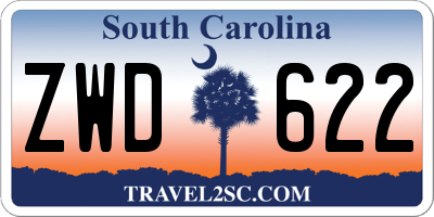 SC license plate ZWD622