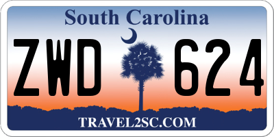 SC license plate ZWD624