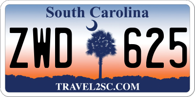 SC license plate ZWD625
