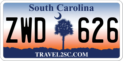 SC license plate ZWD626